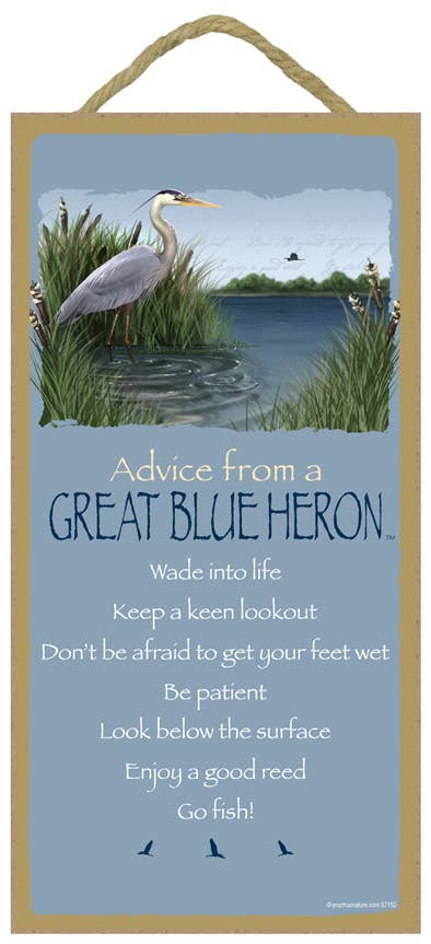 Advice from a Wetland Inspirational Wood Water Nature Sign Plaque Made in USA